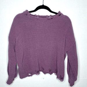 Distressed lavender sweater 💜